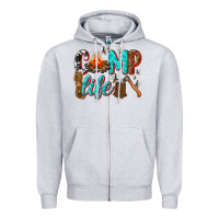 Heather Grey camp life Zipper Hoodie - texasbilliewilder