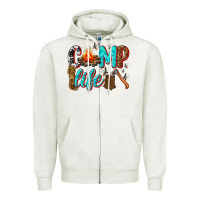 Oatmeal Heather camp life Zipper Hoodie - texasbilliewilder