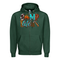 Sports Green camp life Zipper Hoodie - texasbilliewilder