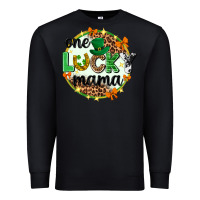 Black One lucky mama  St. Patricks Day Premium Sweatshirt - Neo Western
