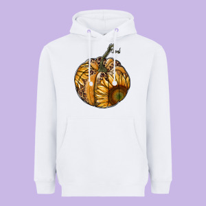 Sunflower Pumpkin Heavyweight Hoodie Designed By Ranaportraitstore