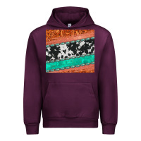 Mauve Wine western turquoise gemstone cowhide  leather tumbler Urban Hoodie - Jasminsmagicworld