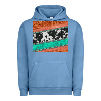 Western Turquoise Gemstone Cowhide  Leather Tumbler Urban Hoodie | Teevron