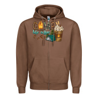 Chestnut camp life coffee with coffee cup Zipper Hoodie - texasbilliewilder
