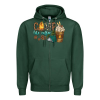 Sports Green camp life coffee with coffee cup Zipper Hoodie - texasbilliewilder