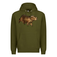 Army Green Capybara Premium Hoodie - LillyAllenDesigns