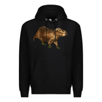 Black Capybara Premium Hoodie - LillyAllenDesigns