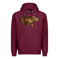 Burgundy Capybara Premium Hoodie - LillyAllenDesigns