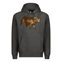 Charcoal Heather Capybara Premium Hoodie - LillyAllenDesigns