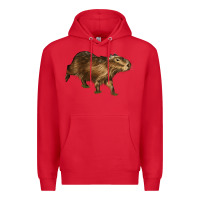 Red Capybara Premium Hoodie - LillyAllenDesigns