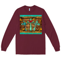 Burgundy crosses tumbler Long Sleeve Tee - BarkalooDesign