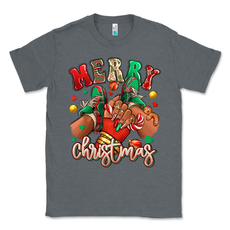 Merry Christmas Black Girl Sneakers Classic Tee by RanaPortraitStore | Teevron