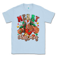 Dusty Blue Merry Christmas black girl sneakers Classic Tee - RanaPortraitStore