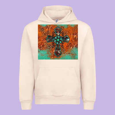 Western Cross Tumbler Urban Hoodie Designed By Jasminsmagicworld