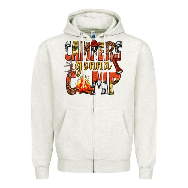 Campers Gonna Camp Western Zipper Hoodie by texasbilliewilder | Teevron