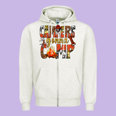 Zipper Hoodie campers gonna camp western