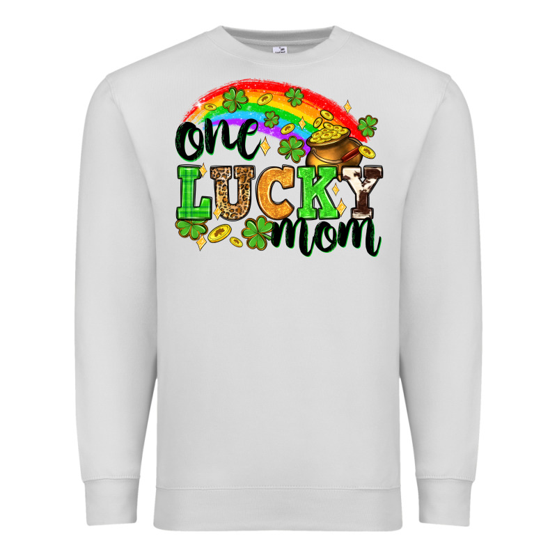One Lucky Mom St. Patricks Day Premium Sweatshirt by Neo Western | Teevron