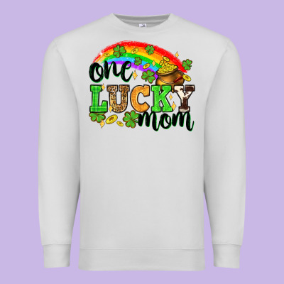 One Lucky Mom St. Patricks Day Premium Sweatshirt Designed By Neo Western