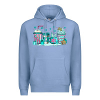 Colony Blue winter Christmas tree cakes coffee Premium Hoodie - Jasminsmagicworld