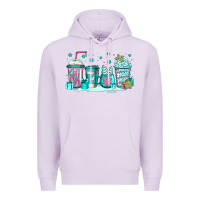 Lilac winter Christmas tree cakes coffee Premium Hoodie - Jasminsmagicworld