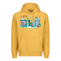 Mustard winter Christmas tree cakes coffee Premium Hoodie - Jasminsmagicworld