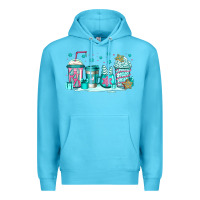 Ocean Blue winter Christmas tree cakes coffee Premium Hoodie - Jasminsmagicworld