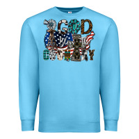Ocean Blue god bless the country Premium Sweatshirt - SublimationCraftShop