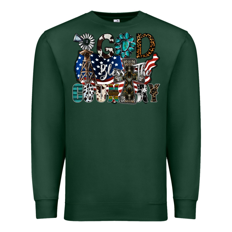 God Bless The Country Premium Sweatshirt by SublimationCraftShop | Teevron