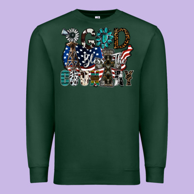 God Bless The Country Premium Sweatshirt Designed By Sublimationcraftshop