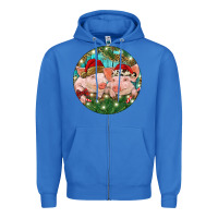 True Royal Christmas Pigs Zipper Hoodie - RanaPortraitStore