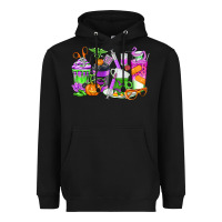 Black Halloween Nurse Coffee Cups Heavyweight Hoodie - texasbilliewilder