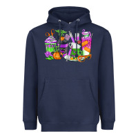 Navy Halloween Nurse Coffee Cups Heavyweight Hoodie - texasbilliewilder