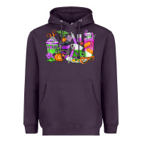 Plum Halloween Nurse Coffee Cups Heavyweight Hoodie - texasbilliewilder