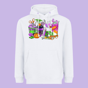 Halloween Nurse Coffee Cups Heavyweight Hoodie Designed By Texasbilliewilder