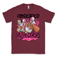 Burgundy Obsessed with sneakers pink afro woman Classic Tee - RanaPortraitStore