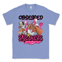 Colony Blue Obsessed with sneakers pink afro woman Classic Tee - RanaPortraitStore