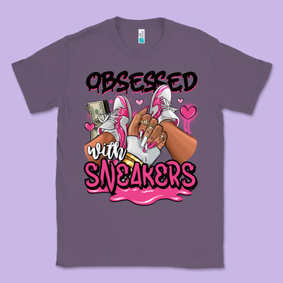 Obsessed With Sneakers Pink Afro Woman Classic Tee Designed By Ranaportraitstore