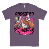 Lavender Obsessed with sneakers pink afro woman Classic Tee - RanaPortraitStore