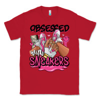 Red Obsessed with sneakers pink afro woman Classic Tee - RanaPortraitStore