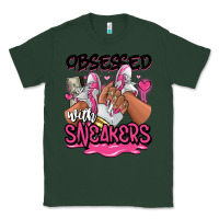 Sports Green Obsessed with sneakers pink afro woman Classic Tee - RanaPortraitStore
