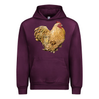 Mauve Wine cochin rooster Urban Hoodie - LillyAllenDesigns