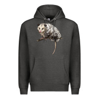 Charcoal Heather opossum Premium Hoodie - LillyAllenDesigns