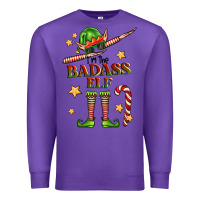 Purple im the badass elf Premium Sweatshirt - FaDigitalArtStudio