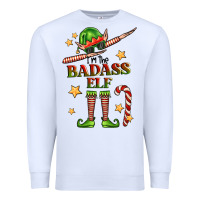 White im the badass elf Premium Sweatshirt - FaDigitalArtStudio