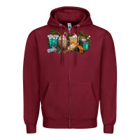 Burgundy camping coffee cups Zipper Hoodie - texasbilliewilder