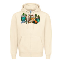 Sandshell camping coffee cups Zipper Hoodie - texasbilliewilder