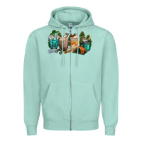 Camping Coffee Cups Zipper Hoodie | Teevron