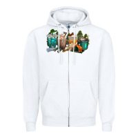 White camping coffee cups Zipper Hoodie - texasbilliewilder