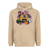 Mushroom Halloween School Bus Heavyweight Hoodie - texasbilliewilder