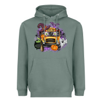 Sage Halloween School Bus Heavyweight Hoodie - texasbilliewilder